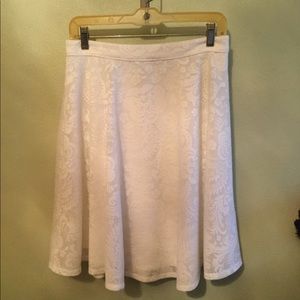 White lace overlay a-line skirt